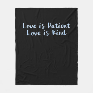 Cobertor De Velo O Amor é Paciente O Amor é Gentil Azul Minimalista