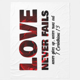 Cobertor De Velo O AMOR NUNCA FALHA Namorados Cristãos