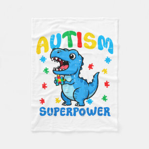 Cobertor De Velo O Autismo Infantil é um Superwer Trex Dino ASD Con
