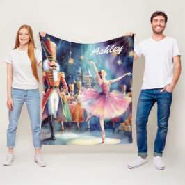 Cobertor De Velo O Balé Noz-cracker de Natal Ballerina Personalizad