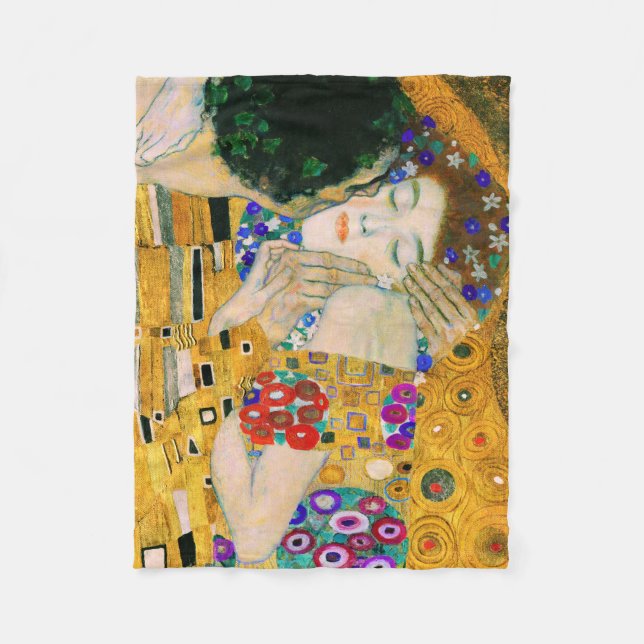 Cobertor De Velo O Beijo de Gustav Klimt (Frente)