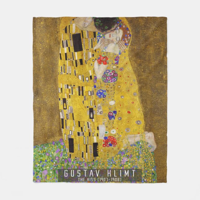Cobertor De Velo O Beijo - Gustav Klimt (Frente)