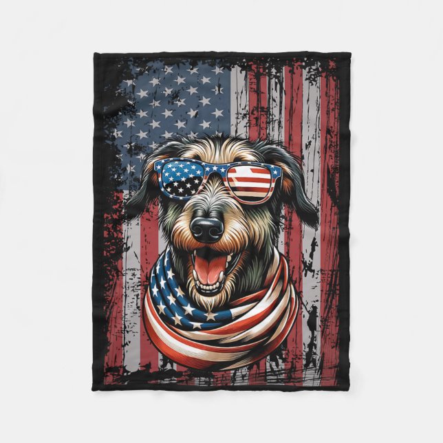 Cobertor De Velo O Cachorro Irlandês Wolfhound Passa A Bandeira Dos (Frente)