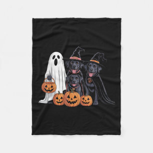 Cobertor De Velo O Cachorro Negro do Halloween Labrador Amava Pumpk