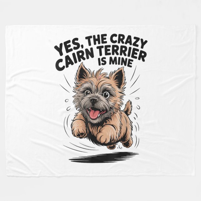 Cobertor De Velo O Cairn Terrier Louco é Meu (Frente (Horizontal))