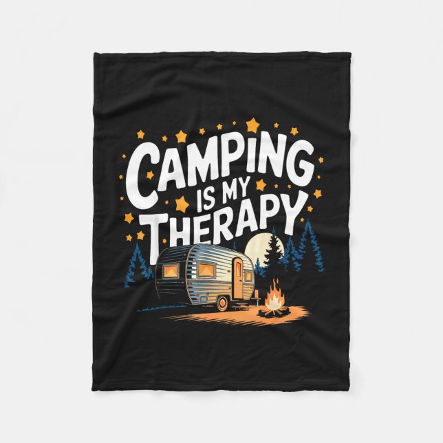 Cobertor De Velo O camping é minha terapia  (Frente)