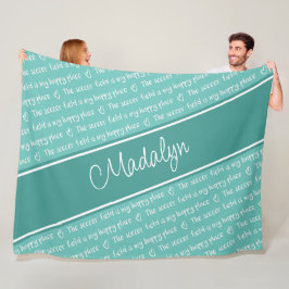 Cobertor De Velo O campo de futebol é o meu lugar feliz, branco tea