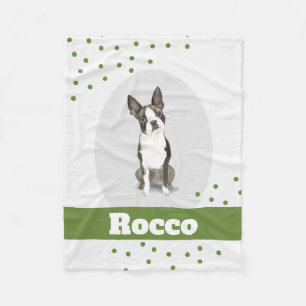 Cobertor De Velo O cão de Boston Terrier personalizado pontilha a