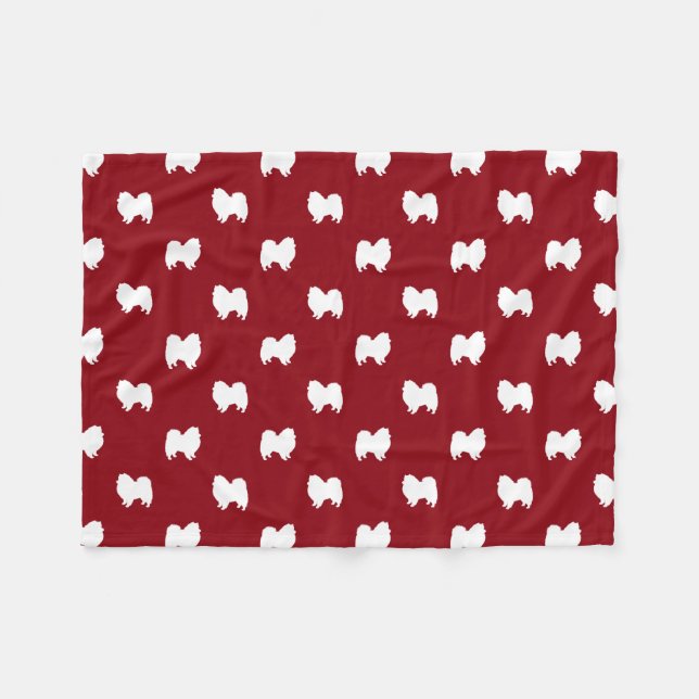 Cobertor De Velo O cão Eskimo americano mostra em silhueta o teste (Frente (Horizontal))