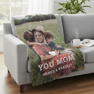 Cobertor De Velo O CORAÇÃO BONITA ADORA-TE Foto do Dia de as mães M