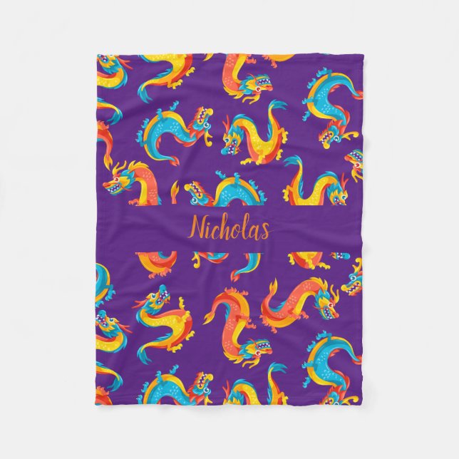 Cobertor De Velo O Dragão Místico Para Amantes De Fantasia (Frente)