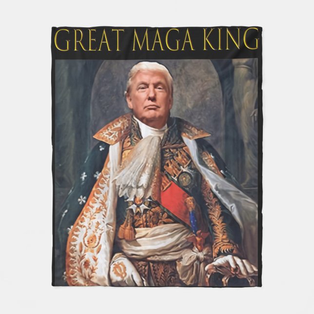 Cobertor De Velo O Excelente Maga King Divertido Trump Ultra Maga K (Frente)