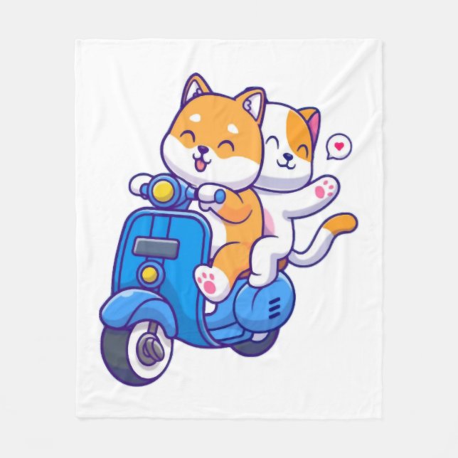Cobertor De Velo O Fofo Casal Shiba (Frente)