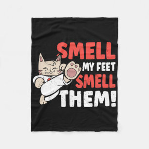 Cobertor De Velo O Gato De Artes Marciais Cheira A Meu Pé! Funny K