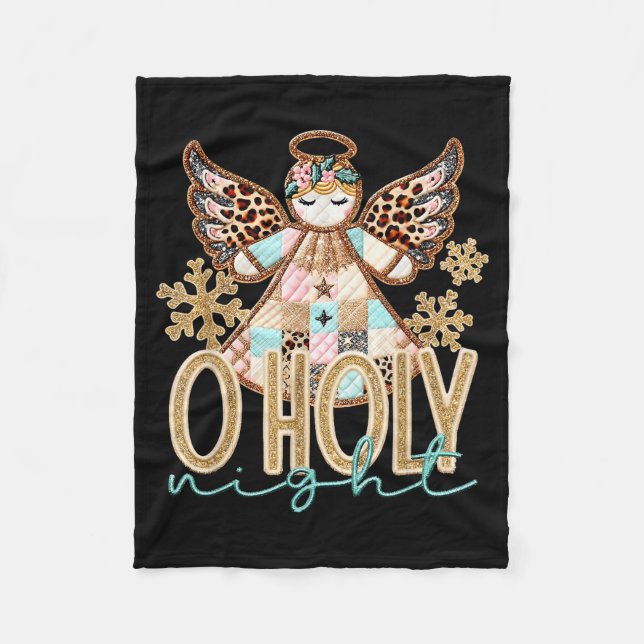 Cobertor De Velo O Holy Night Patchwork Angel Christian Jesus Chris (Frente)