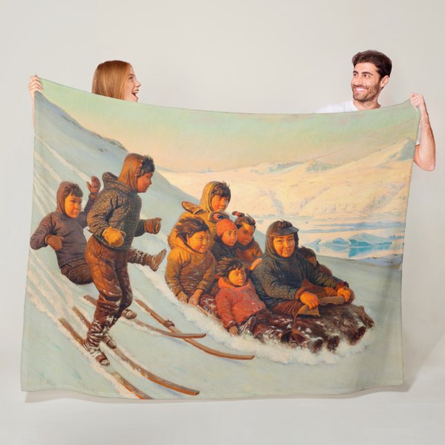 Cobertor De Velo O inverno na Gronelândia Rasmussen 1875 (In Situ)