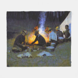 Cobertor De Velo O Jantar dos Caçadores Frederic Remington Rústico