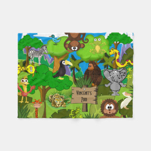 Cobertor De Velo O jardim zoológico da criança personalizada
