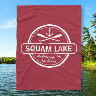 Cobertor De Velo O lago NH Squam personalizou a cidade, o nome e a