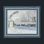 Cobertor De Velo O Mágico de Claude Monet<br><div class="desc">O Magpie (francês: La Pie) é uma pintura paisagística de inverno do impressionista francês Claude Monet, criada durante o inverno de 1868-1869 perto do município de Étretat, na Normandia. A pintura é uma das primeiras obras-primas de Monet, apresenta uma combinação de uma faixa muito restrita de cores, perspectiva aérea e...</div>