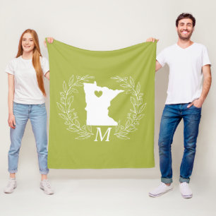 Cobertor De Velo O mapa do estado de Minnesota deixa monograma