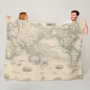Cobertor De Velo O mundo na projeção de Mercator