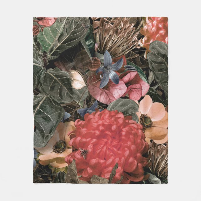 Cobertor De Velo O mural na parede. Flores e plantas com espinhas (Frente)