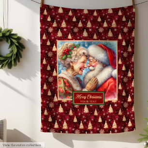 Cobertor De Velo O Natal, Blanket Cozy Dar ao Sr. e à Sra. Claus