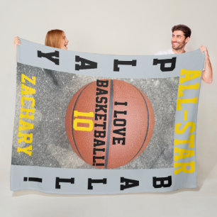 Cobertor De Velo O nome azul de prata do basquetebol ostenta