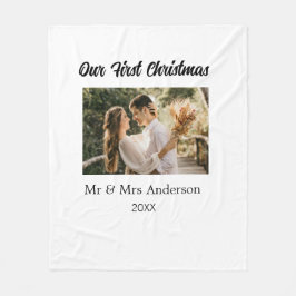 Cobertor De Velo O nosso primeiro casal de Natal - nome fotográfico