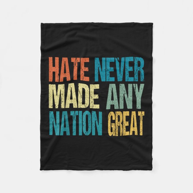 Cobertor De Velo O Ódio Nunca Fez Nenhum Excelente Nação Anti Trump (Frente)