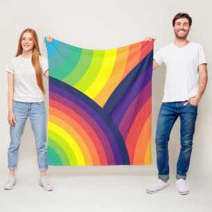 Cobertor De Velo O padrão Rainbow Fleece Blanket de 70 anos
