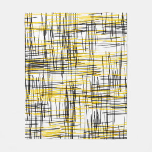 Cobertor De Velo "O preto cinzento amarelo Scribbles" o abstrato da
