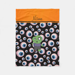 Cobertor De Velo O preto conhecido personalizado eyeballs o zombi