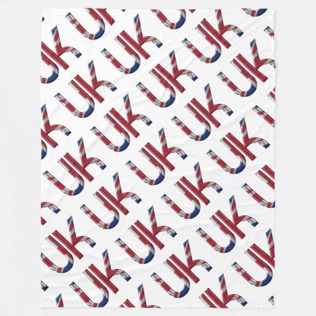 Cobertor De Velo O Reino Unido Jack British Flag Typoographic Elega (Frente)
