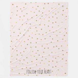 Cobertor De Velo O rosa cora os confetes Dourados da faísca