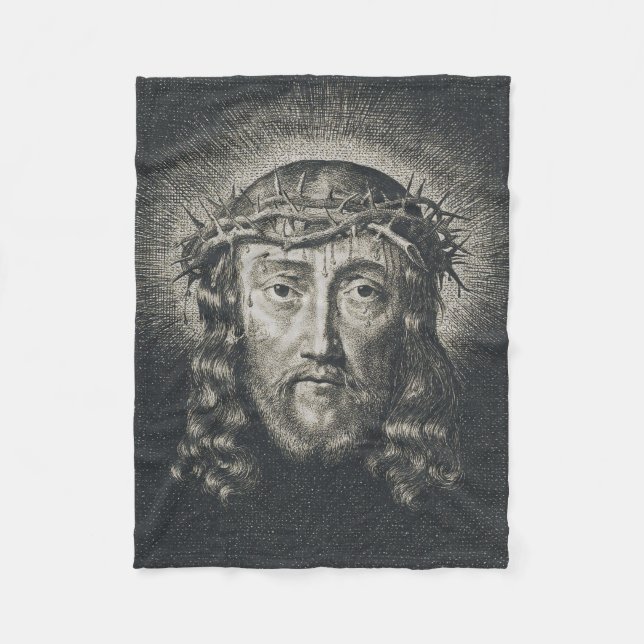 Cobertor De Velo O rosto sagrado cheio de espinhos (Frente)