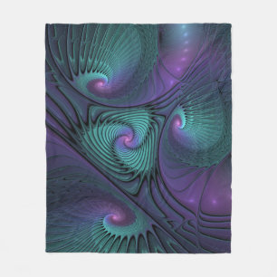 Cobertor De Velo O roxo encontra a arte abstrata moderna do Fractal