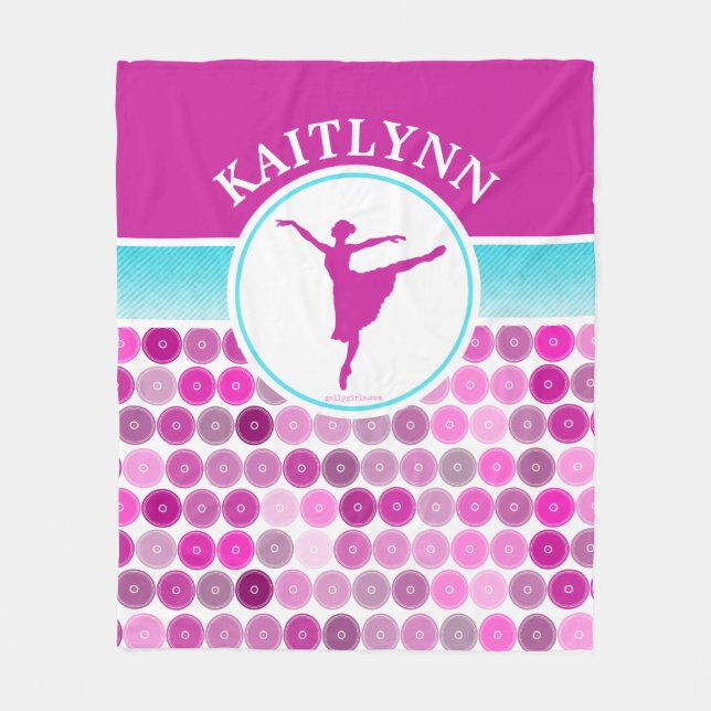 Cobertor De Velo O roxo retro circunda o dançarino de balé Golly (Frente)