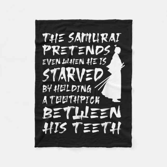Cobertor De Velo O Samurai Pretende Mesmo Quando Ele Está Faminto S (Frente)