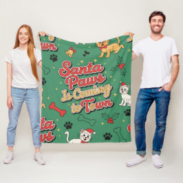 Cobertor De Velo O Santa Patas Está Chegando à Cidade Natal Cachorr