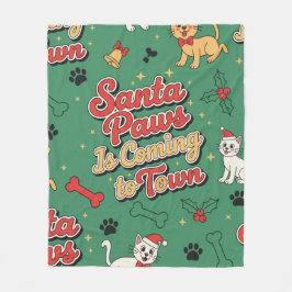 Cobertor De Velo O Santa Patas Está Chegando à Cidade Natal Cachorr