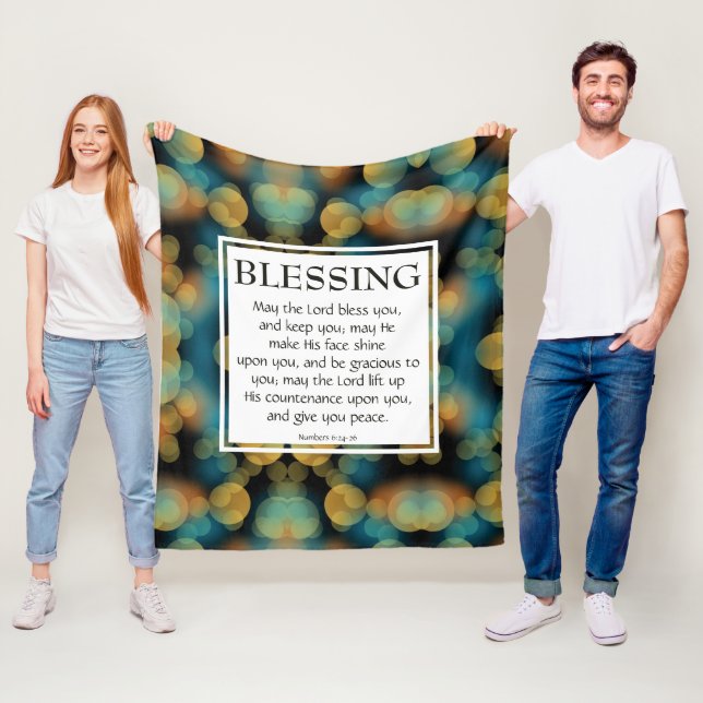 Cobertor De Velo O SENHOR TE ABANDONA Números 6:24-26 AZUL (In Situ)