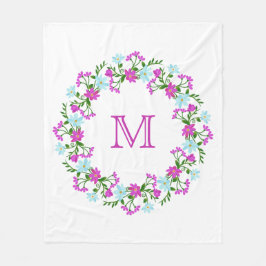 Cobertor De Velo O seu monograma num lençol de flores