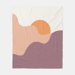 Cobertor De Velo O Sol se abaixa atrás das colinas roxas