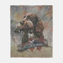 Cobertor De Velo O Sprocker Spaniel, arte de cão de caça