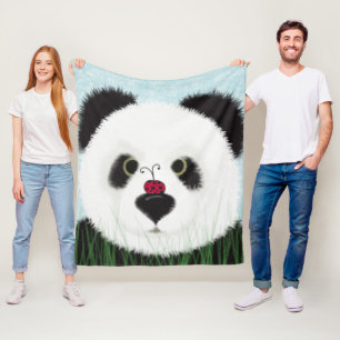 Cobertor De Velo O Urso De Panda E O Ladybug