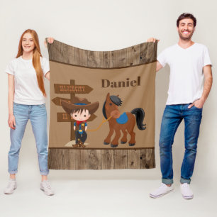 Cobertor De Velo O vaqueiro bonito dos meninos adiciona a decoração