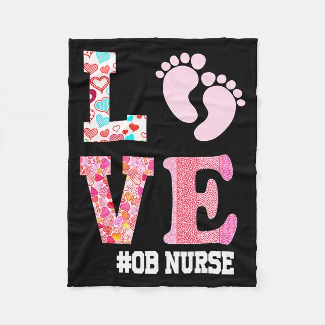 Cobertor De Velo Ob Nurse Valentines Day Delivery Labor Nursing 1  (Frente)
