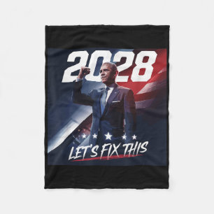 Cobertor De Velo Obama 2028 Vintage Obama Comício Político Patrióti